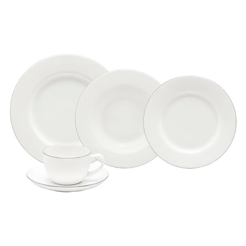 Aparelho de Jantar Chá 30 Peças Strauss Bistrô Silver