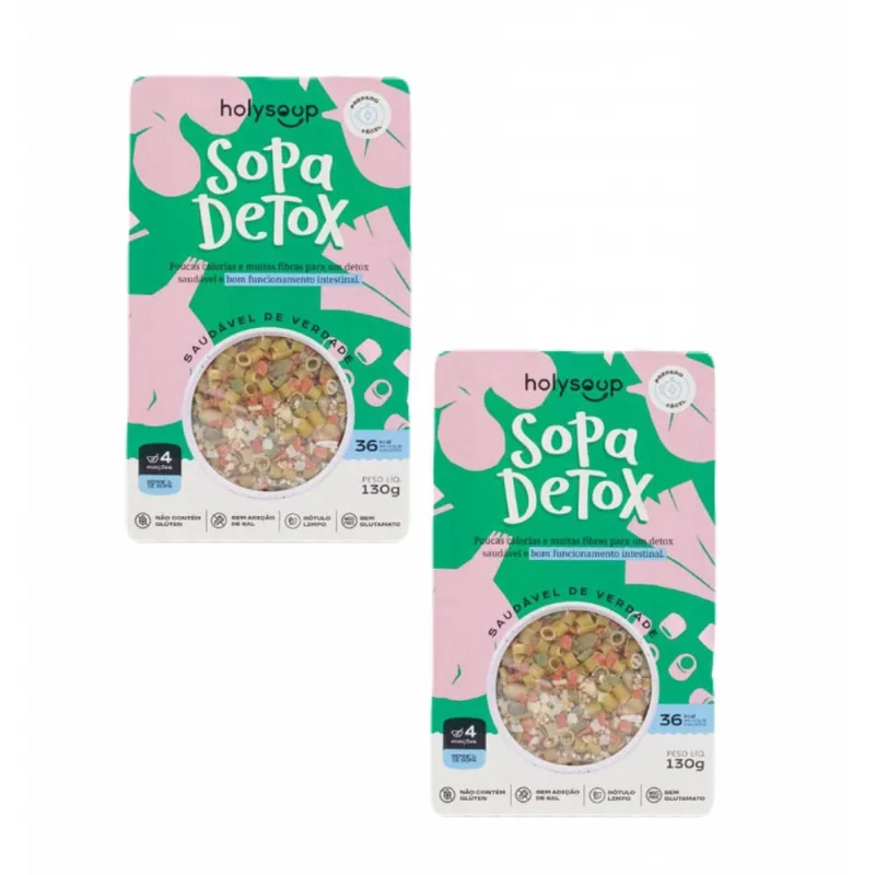 2x Sopa Detox sem Glúten - Holysoup - 130g