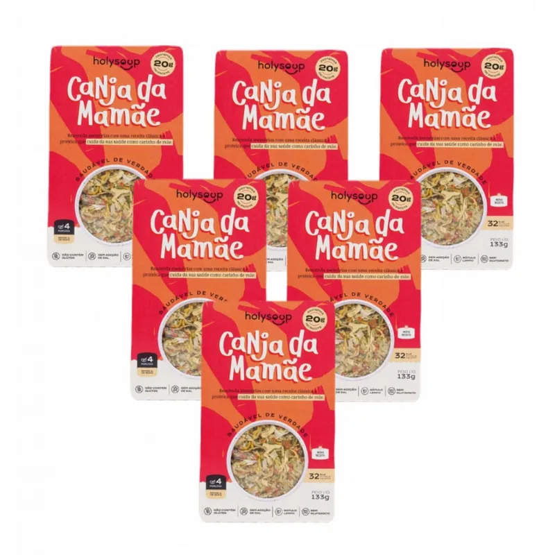 6x Canja da Mamãe - Deliciosa e Nutritiva - Holysoup - 133g