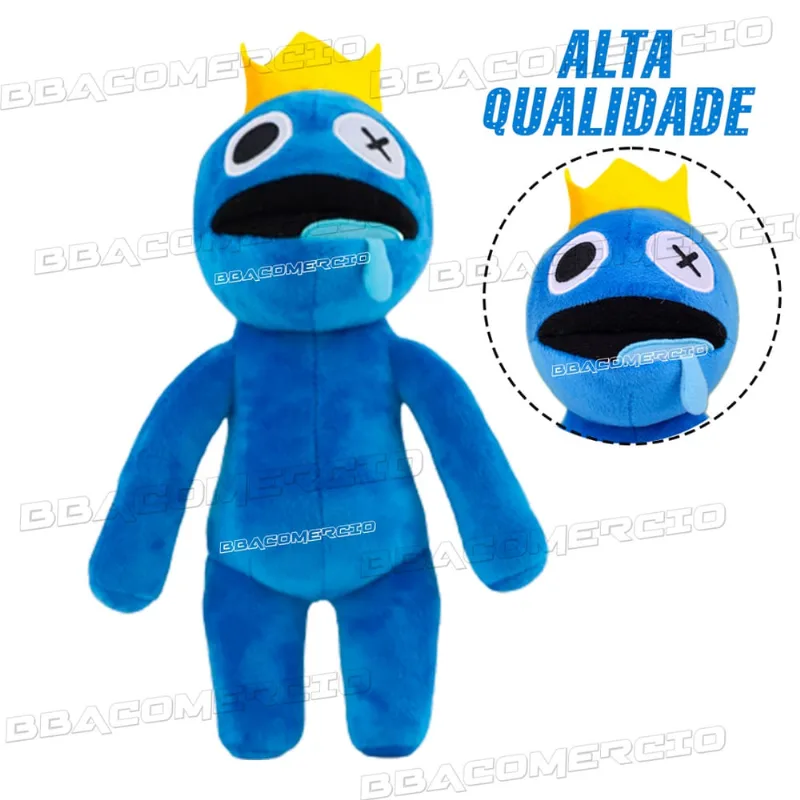 Pelúcia Rainbow Friends Roblox Boneco Blue Azul Babão 30cm