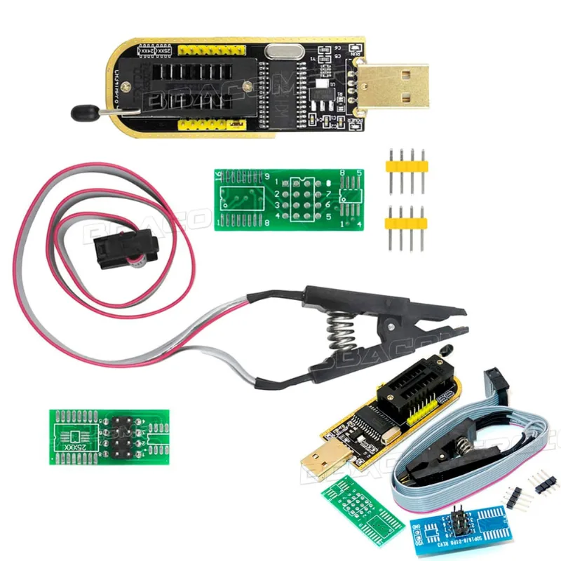 Adaptador Usb Gravador Leitor Programador Eprom + Pinça Jacaré