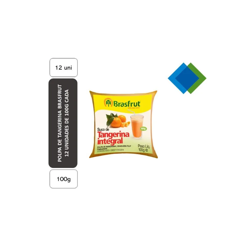 Polpa de Tangerina Brasfrut Pack 12 Unidades 100g Cada