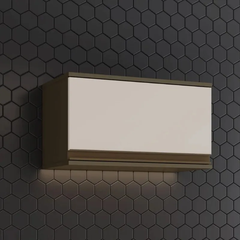 Armário Aéreo 60cm 1 Porta Henn Connect Armário Connect 1 Porta Basculante Henn | Duna/Cristal (S/V)