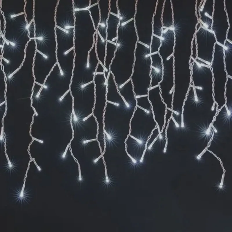 Cascata 400 Leds Branca Fria 10 Metros 8 Funções 220v Cortina Luz de Led Pisca Pisca Decoração Natal