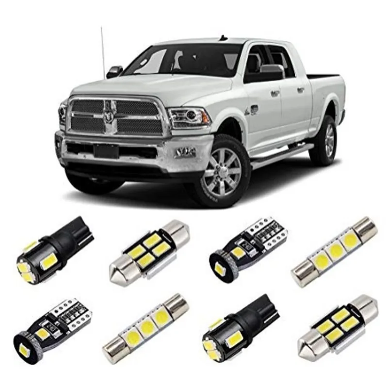 Brishine Branco Interior Kit de Luzes LED para Dodge Ram 2009 2010 2011 2012 2013 2014 2015 2016 2017 2018 Super Brilhante 6000K LED Lâmpadas Interiores Pacote + Luzes da Placa de Licença e Ferramenta