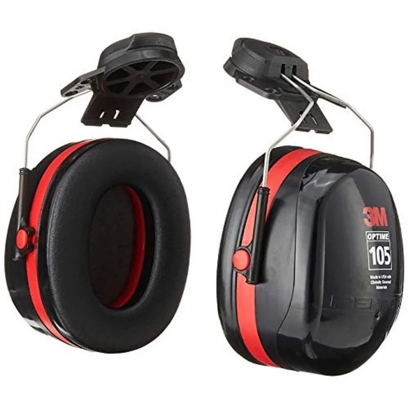 3M H10P3E Peltor Optime 105 Capacete Anexável Earmuff, Protetores de Ouvido, Proteção auditiva, nrr 27 dB Preto, Grande