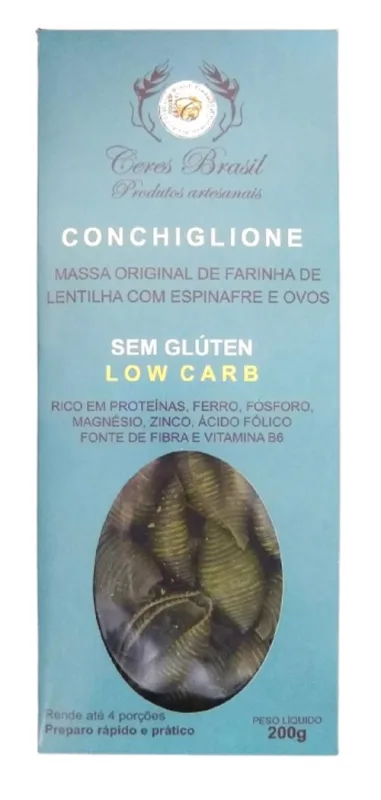 Macarrão Conchiglione Lentilha Espinafre Sem Glúten Ceres - Não Informado