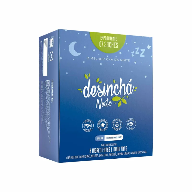 Chá Misto Frutado e Envolvente Noite Desinchá 7 sachês - Desinchá