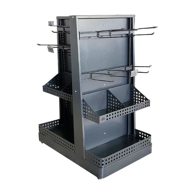 Check-stand Attractive C- 24 Ganchos Simples E Porta Etiqueta Ckspt Preto - Sa Gôndolas