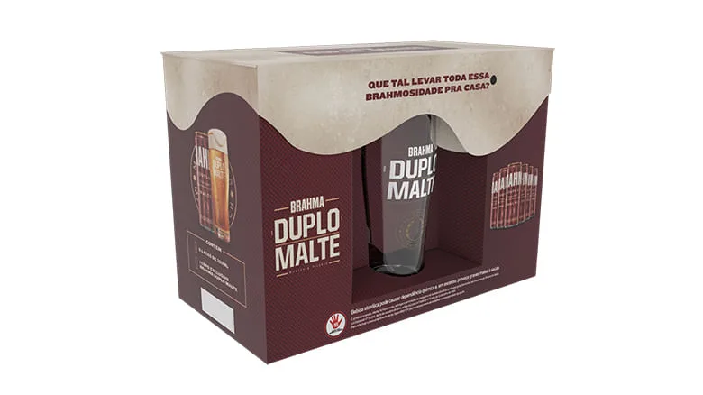 Kit Cervejas Brahma Duplo Malte 6 Latas 350ml + 1copo - Brahma