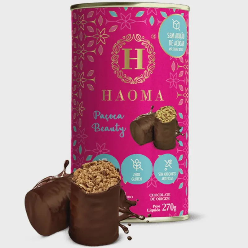 Paçoca Beauty Amendoim com Chocolate (270g) Com Acido Hialurônico - Haoma