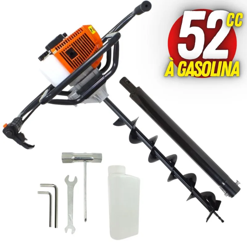 Perfurador de Solo Vulcan VPS520 Broca 80x10cm + Extensor 80cm Para Construções de Cercas e Cercados