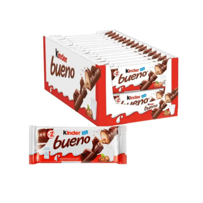 Chocolate Kinder Bueno caixa com 30 unidades de 43g - Kinder