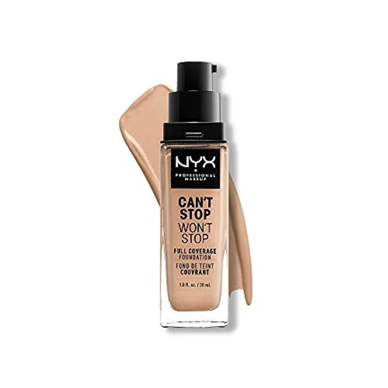 Nyx professional makeup Can't Stop Won't Stop Foundation, 24h Full Coverage Matte Finish - Natural