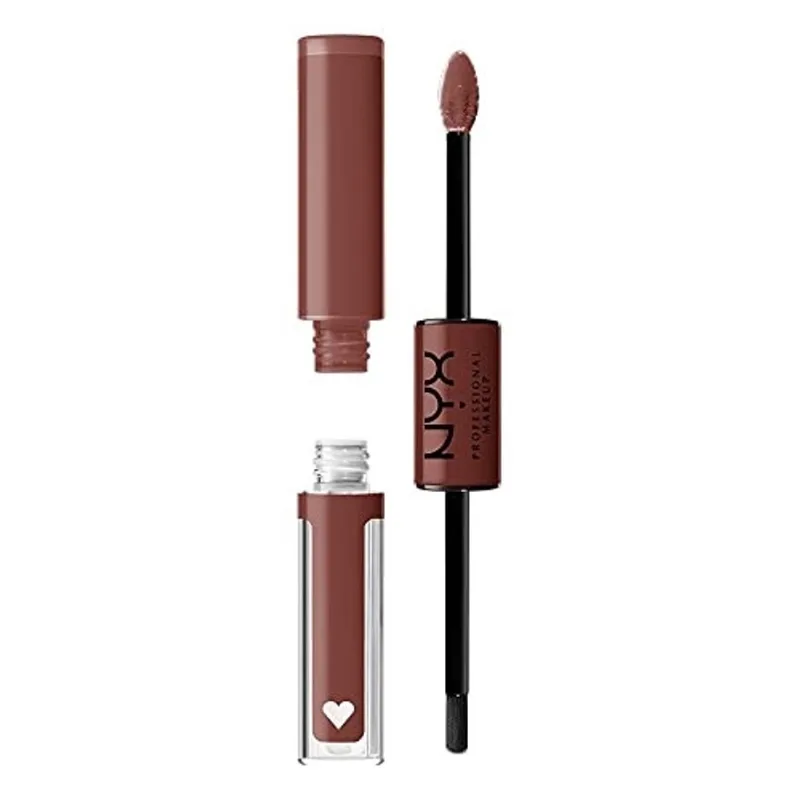 Nyx professional maquiagem Shine Loud, Long-Lasting Batom Líquido com Brilho Labial Claro - Empurrador de Limite (Marrom Quente)