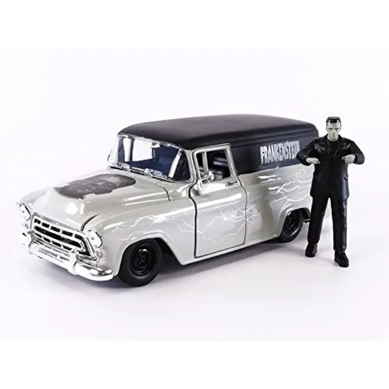 Jada Toys Universal Monsters 1957 Chevy Suburban Die-cast Car & 2.75 Frankenstein Figure, Brinquedos para Crianças e Adultos