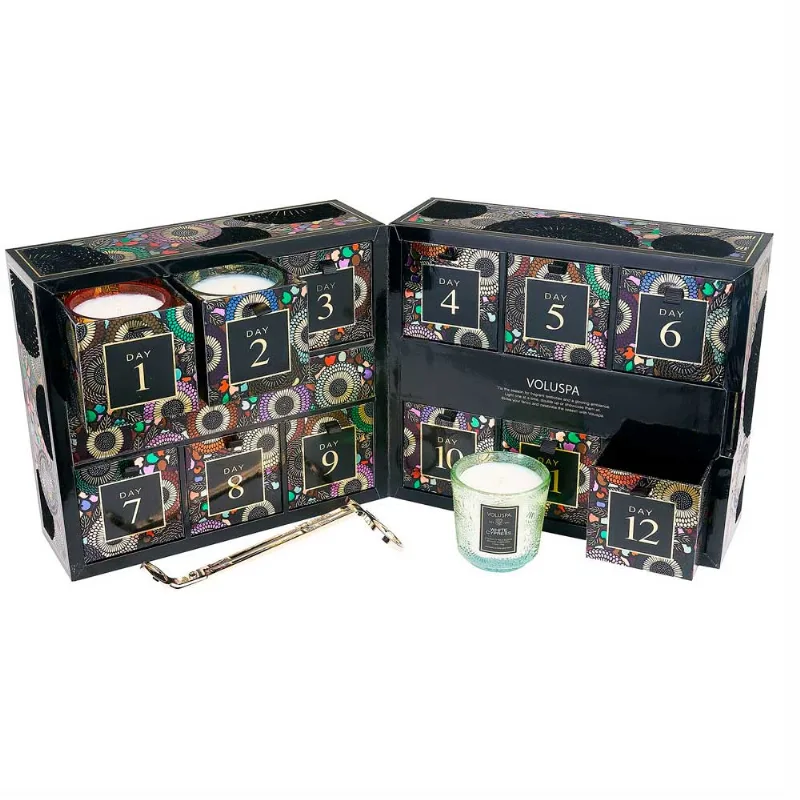 Kit Advento 12 Velas Copo Mini Pedestal 25 Horas Voluspa
