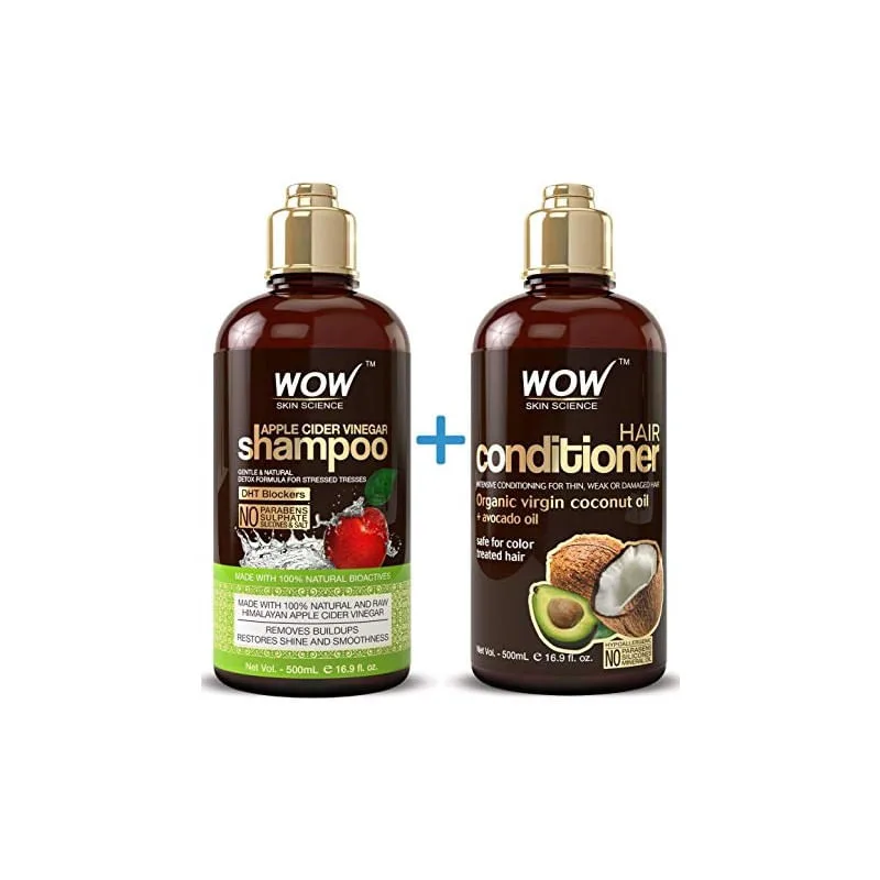 Shampoo e Condicionador Óleo de Coco e Abacate Virgem Reduz a Coceira Caspa e Frizz 500ml - Não Informado