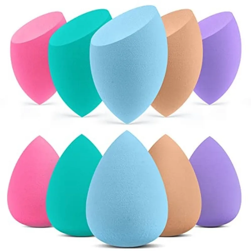 InnoGear Maquiagem Esponja, 10 Pcs Esponjas de Maquiagem Liquidificador Set Beleza Cosmética Fundação Mistura Aplicador Puff, impecável para Pó de Creme Líquido (Multicolor 1)