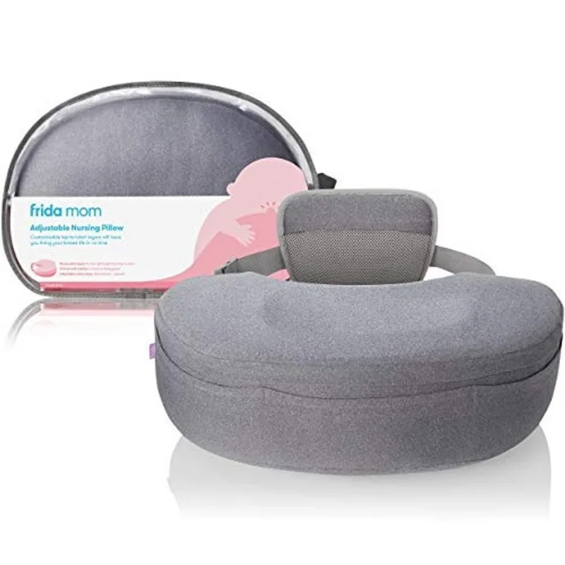 Frida Mom Ajustável Travesseiro de Enfermagem - Travesseiro de amamentação personalizável para a mãe + conforto do bebê com suporte para trás, envoltório ajustável em torno da correia da cintura, bols