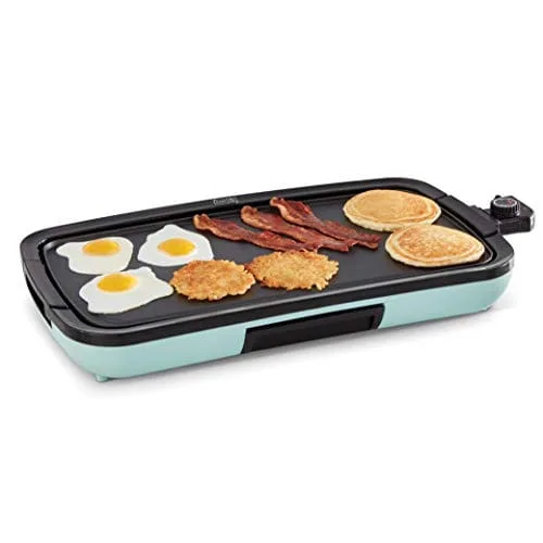 Chapa elétrica diária dash Deluxe com lava-louças Prato de cozinha antiaderente removível para panquecas, hambúrgueres, ovos e muito mais, inclui band - Não Disponível