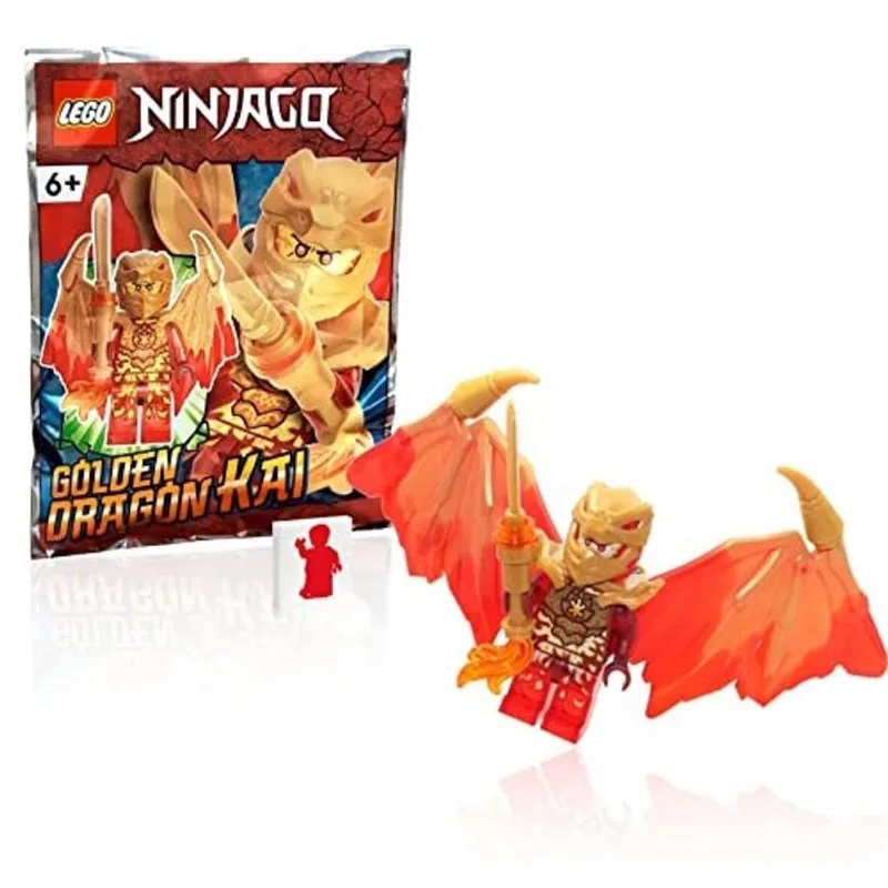 Lego ninjago Figura Cristalizada - Kai (Dragão Dourado) com Asas e Espada de Fogo Dourada