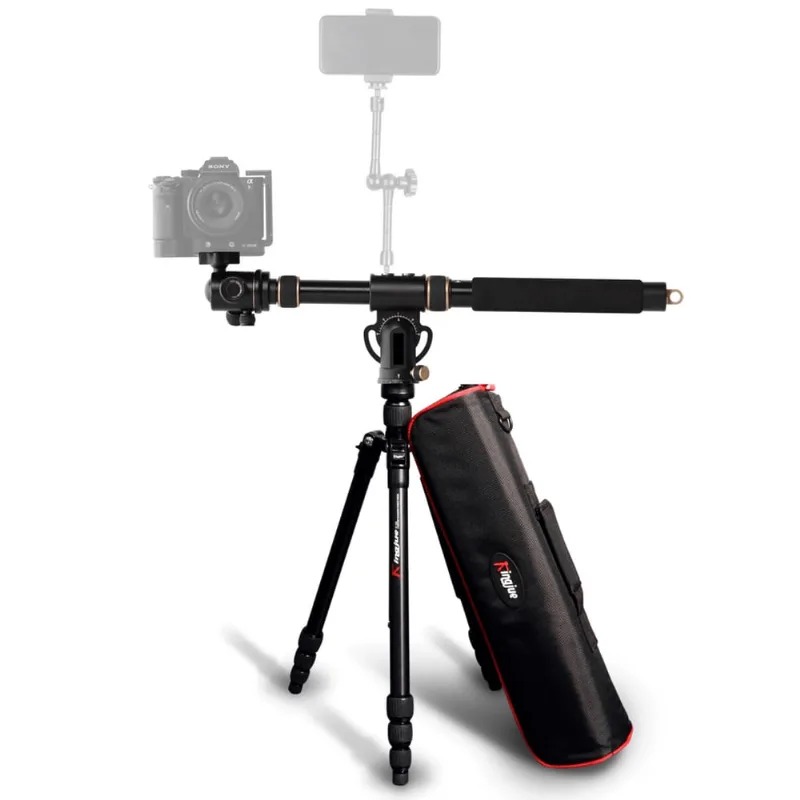 Tripé KingJoy AT-228 com Barra Transversal Crossbar Boom e Cabeça Ball Head