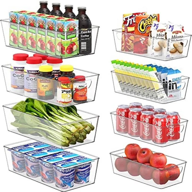 Organizador de armazenamento de congelador SimpleHouseware, conjunto de 8 (4Medium, 4Large)