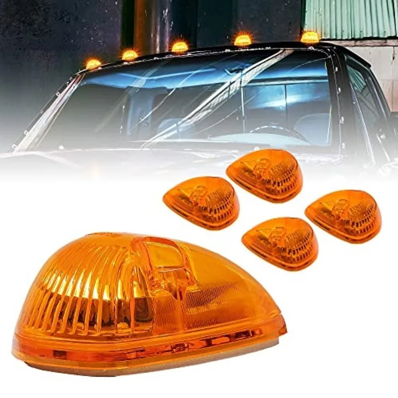 Kit de luzes do marcador de cabine âmbar dot fmvss 108 sae P2 Universal Fit Lente Reflita 94-98 Dodge Ram Direct Replacement Teardrop Cab Lights para Van Ford F250 F350