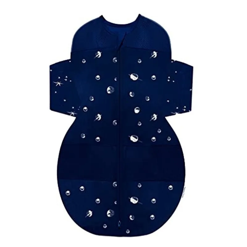 Saco de sono snoo bebê mais feliz - 100% orgânico algodão baby swaddle blanket - Doctor Designed Promove o Desenvolvimento Saudável do Quadril (Planetas da Meia-Noite, Pequeno)
