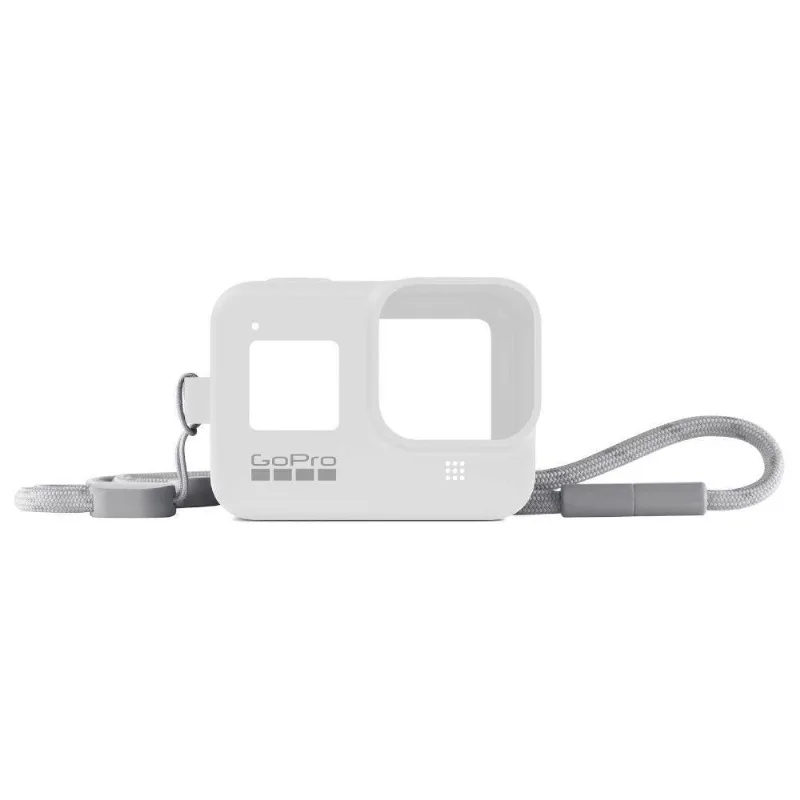 Capa Em Silicone Branco + Cordão Sleeve Gopro Hero 8