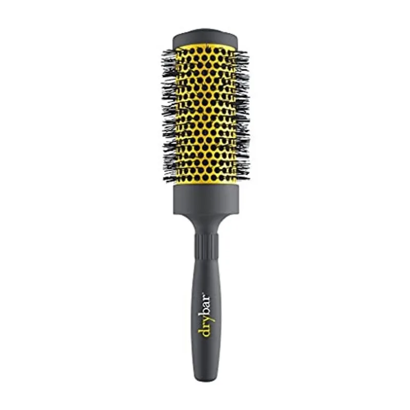Drybar Full Pint Média Cerâmica Térmica Escova de Cabelo Redondo, Cinza e Amarelo
