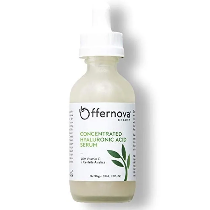 Soro de Ácido Hialurônico Concentrado com Vitamina C & Centella Asiatica - Ingredientes Veganos Orgânicos Puros - Melhor Antirruga Anti-Envelhecimento Para Lábios de Olhos faciais- Suero Concentrado d