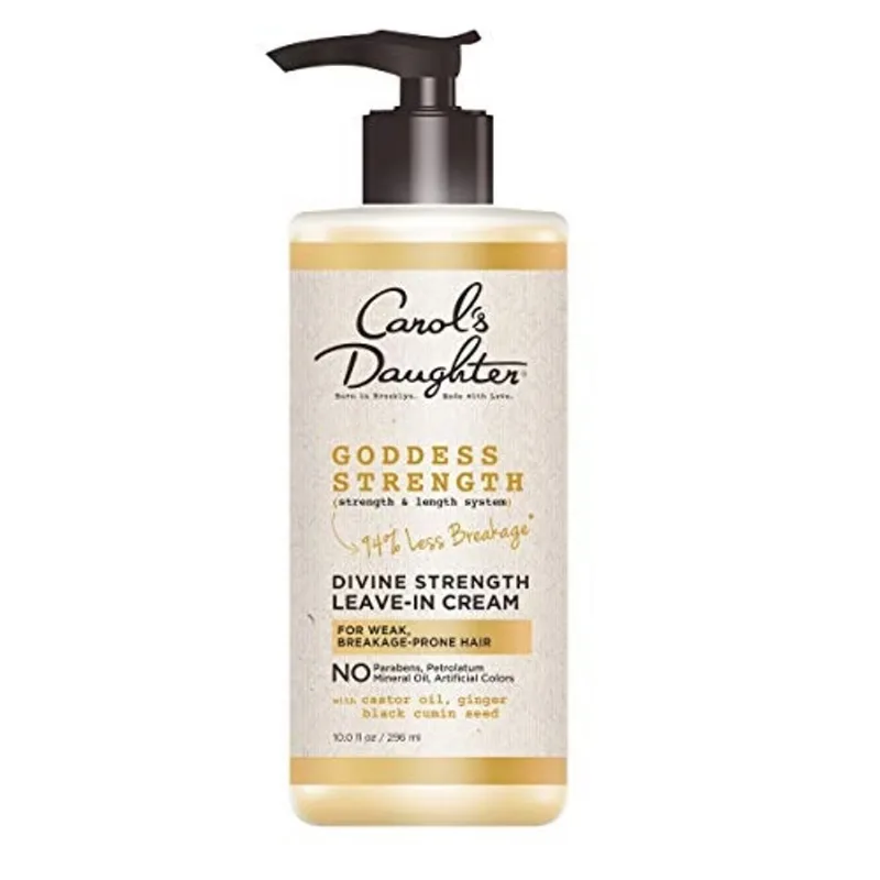 Carol's Daughter Goddess Strength Divine Strength Leave In Conditioner with Castor Oil, Black Seed Oil and Ginger, for Weak, Breakage Prone Hair, Paraben Free, 10 fl oz