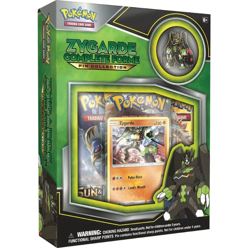 Pokemon tcg: Coleção completa de pinos Forme de Zygarde