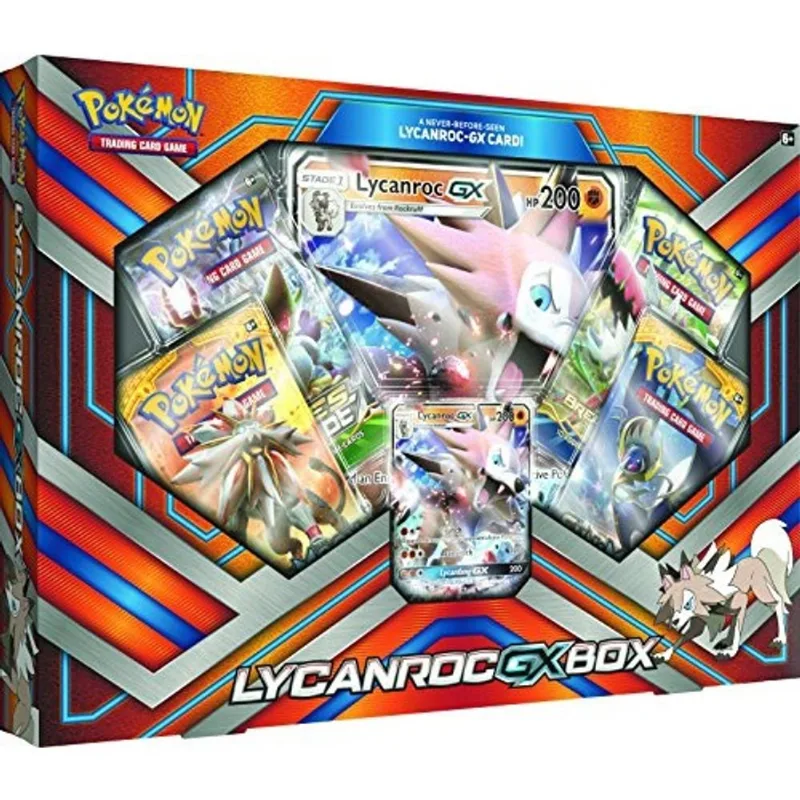 Pokemon tcg: 2017 Lycanroc Gx Box com 1 folha Lycanroc Gx Card
