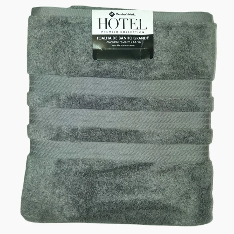 Toalha de Banho Spa Cinza Premier Collection Member's Mark 76cmx1,47m 1 Unidade