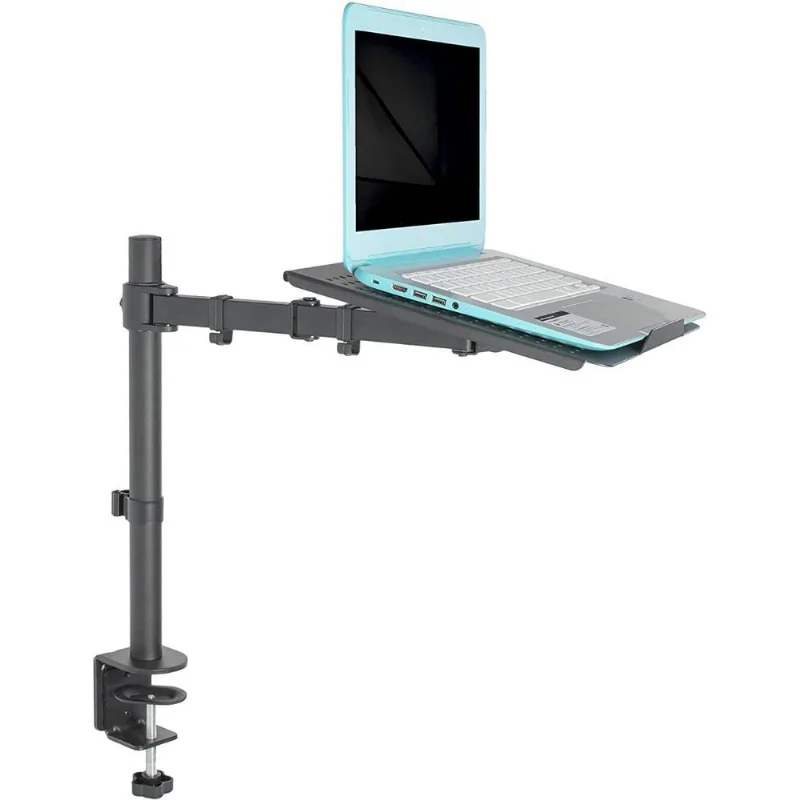 Suporte para suporte de mesa para notebook único VIVO extensão totalmente ajustável com braçadeira