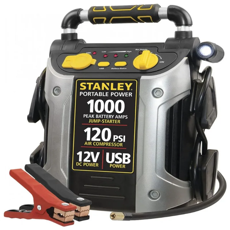Bateria Auxiliar Elétrica Stanley 1000 Pico - 500 Amp. Compressor De Ar De 120 Psi