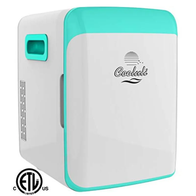 Mini Geladeira Automotiva Gela e Aquece 127V AC / 12V DC 15 Litros 18 Latas Turquesa
