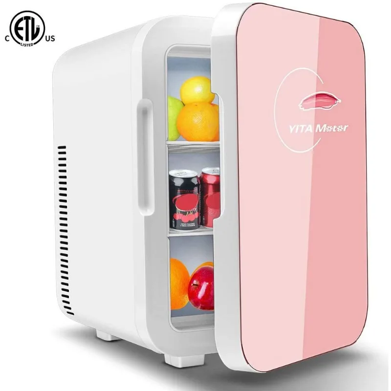 Mini Geladeira YITAMOTOR, Portátil AC/DC - 12V, 10L, Rosa 110V