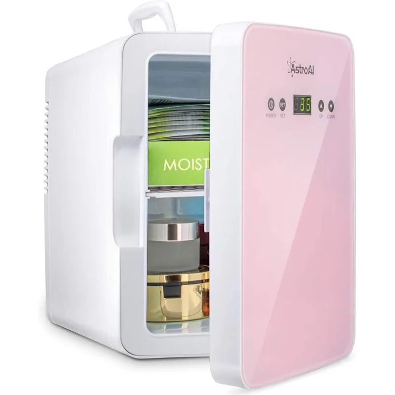 Mini Geladeira Auttomotiva AstroAI, Portátil AC/DC 12V, 6L, Rosa Claro