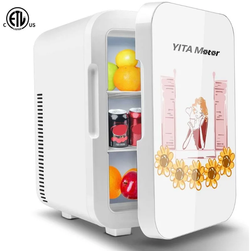 Mini Geladeira Automotiva YITAMOTOR, Portátil - AC/DC, 10L, Branco 110V
