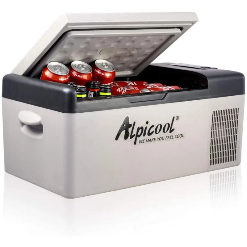Alpicool APLC15 Mini Geladeira Automotiva Portátil DC 1224V Capacidade de 15L branco