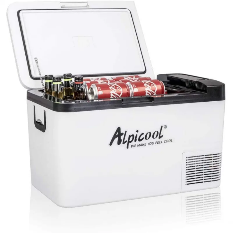 Alpicool K25 Mini Geladeira Automotiva Portátil DC 1224V Capacidade de 25L branco