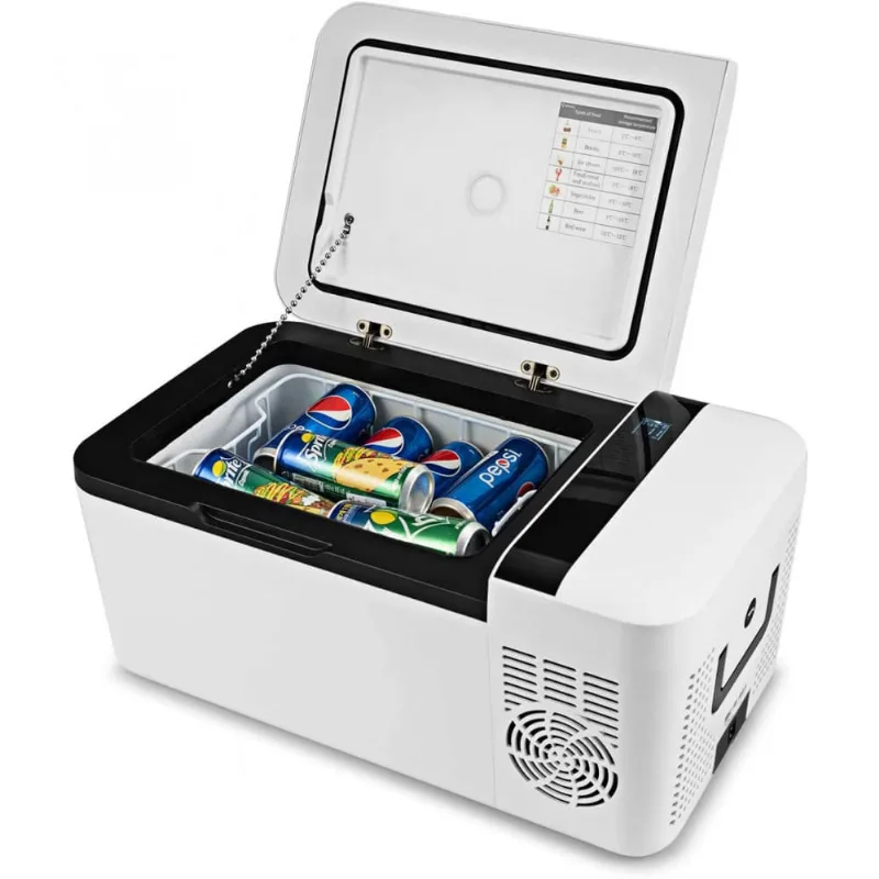 COSTWAY Mini Cooler Automotivo Portátil 15 LitrosQuenteFrio cTela de LCD12V