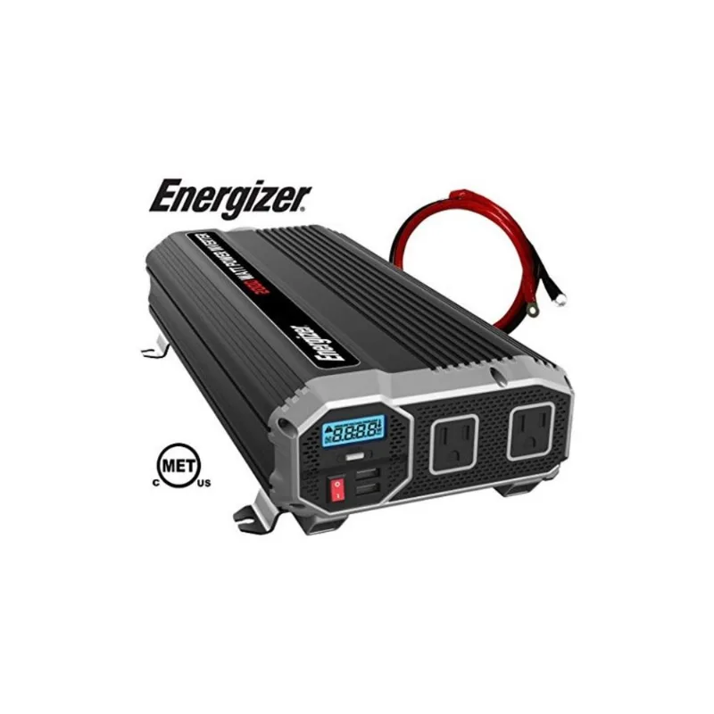 Inversor de Potência ENERGIZER 2000W 12V Para 110V AC 2 Portas de Carregamento USB