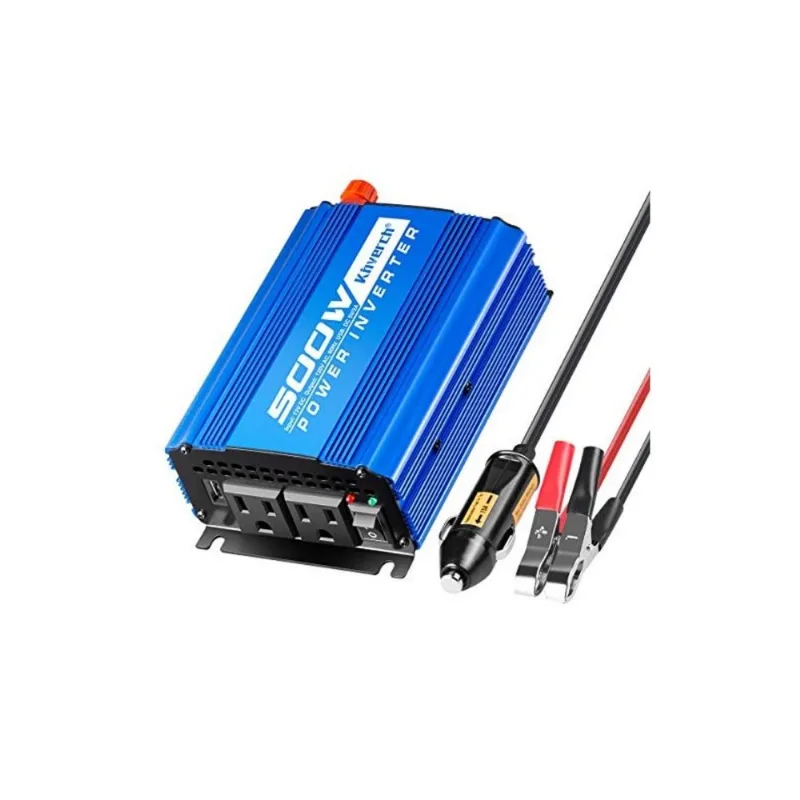 Inversor de Potência Kinverch 500W 1000W 12V Para 110V AC 2 Portas de Carregamento USB