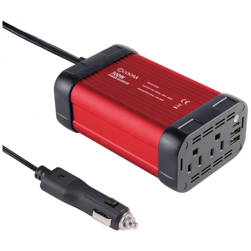 Inversor De Potencia 300w Dc 12v Para Ac Usb 4.8a Ultra Rapido Tomada 3 Pinos Ac, 110v, Coosa 4350465344