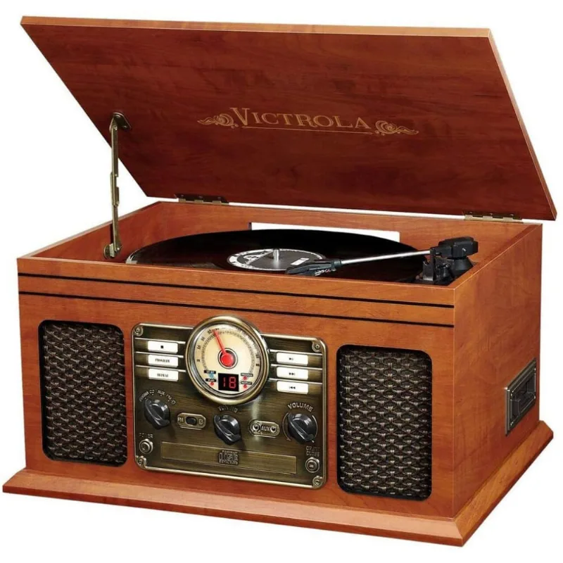 Victrola TocaDiscos 6 em 1 com Bluetooth 3 Velocidades Saída RCA